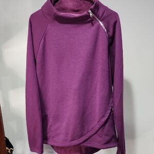 Purple Asymmetrical Zip Sweater